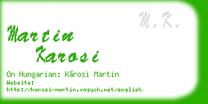 martin karosi business card