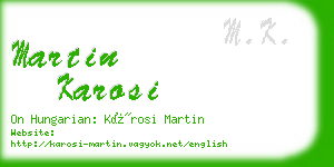 martin karosi business card